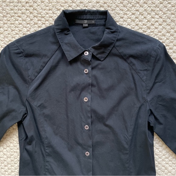 Teenflo tailored black cotton blouse - Picture 2 of 8